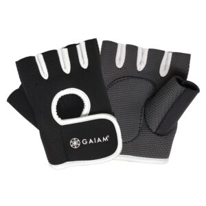 כפפות כושר שחור/לבן (מגוון מידות) Gaiam Fitness Gloves