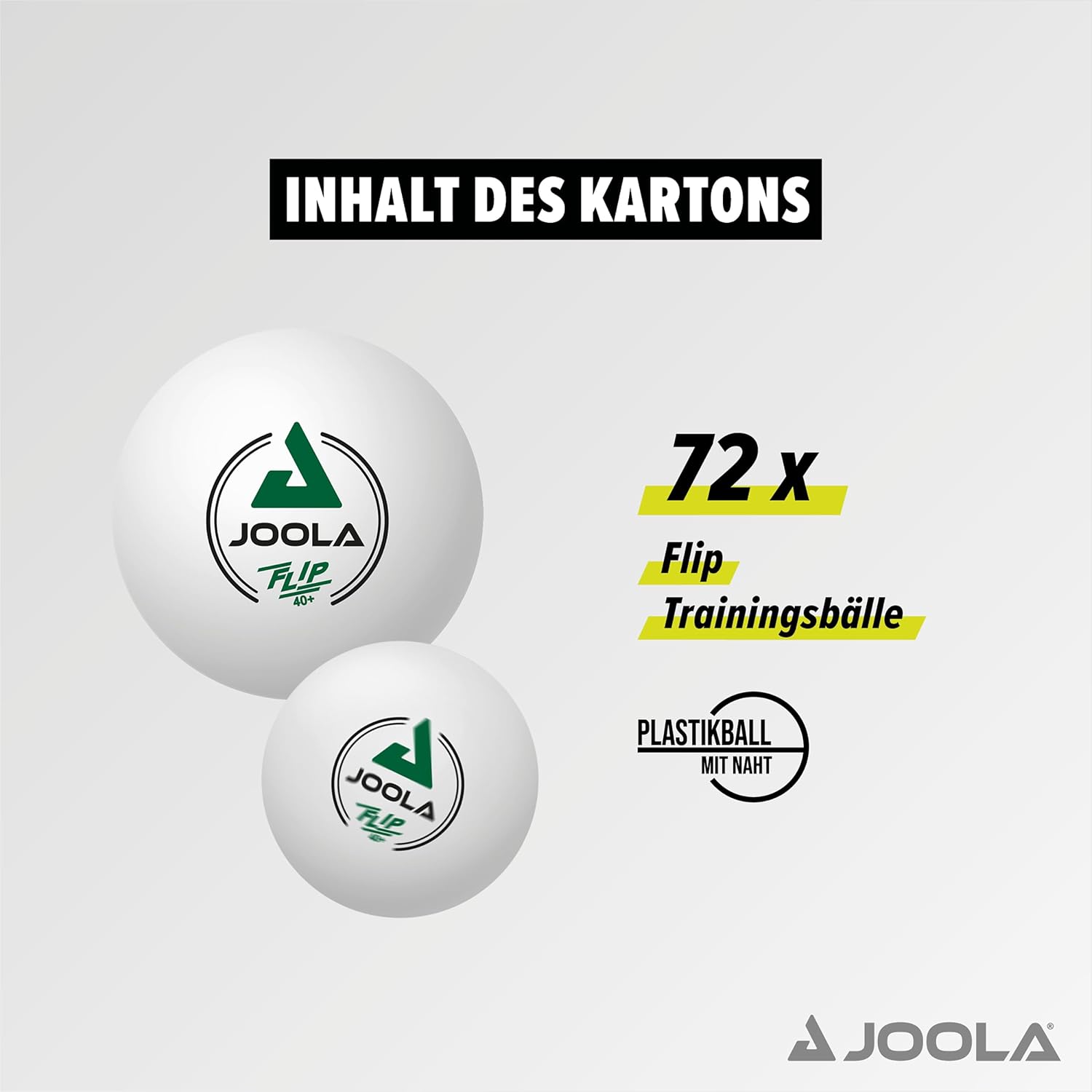 72 כדורי טנ"ש (מארז) - JOOLA Table Tennis Ball Flip 40+ White 72-Pack – תמונה 2