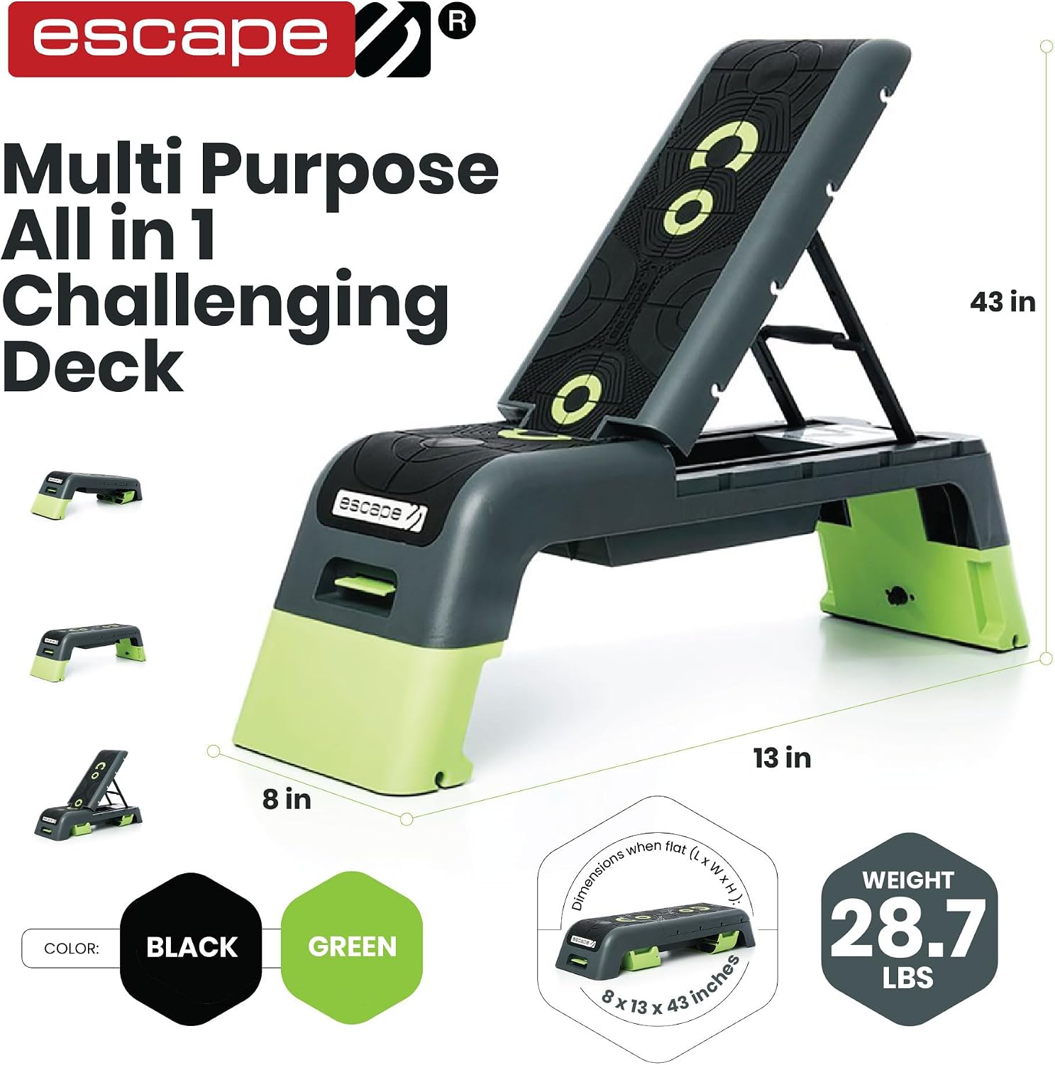 ספסל מתכוונן/מדרגה אירובית Deck 2.0 foldable aerobic step – תמונה 6