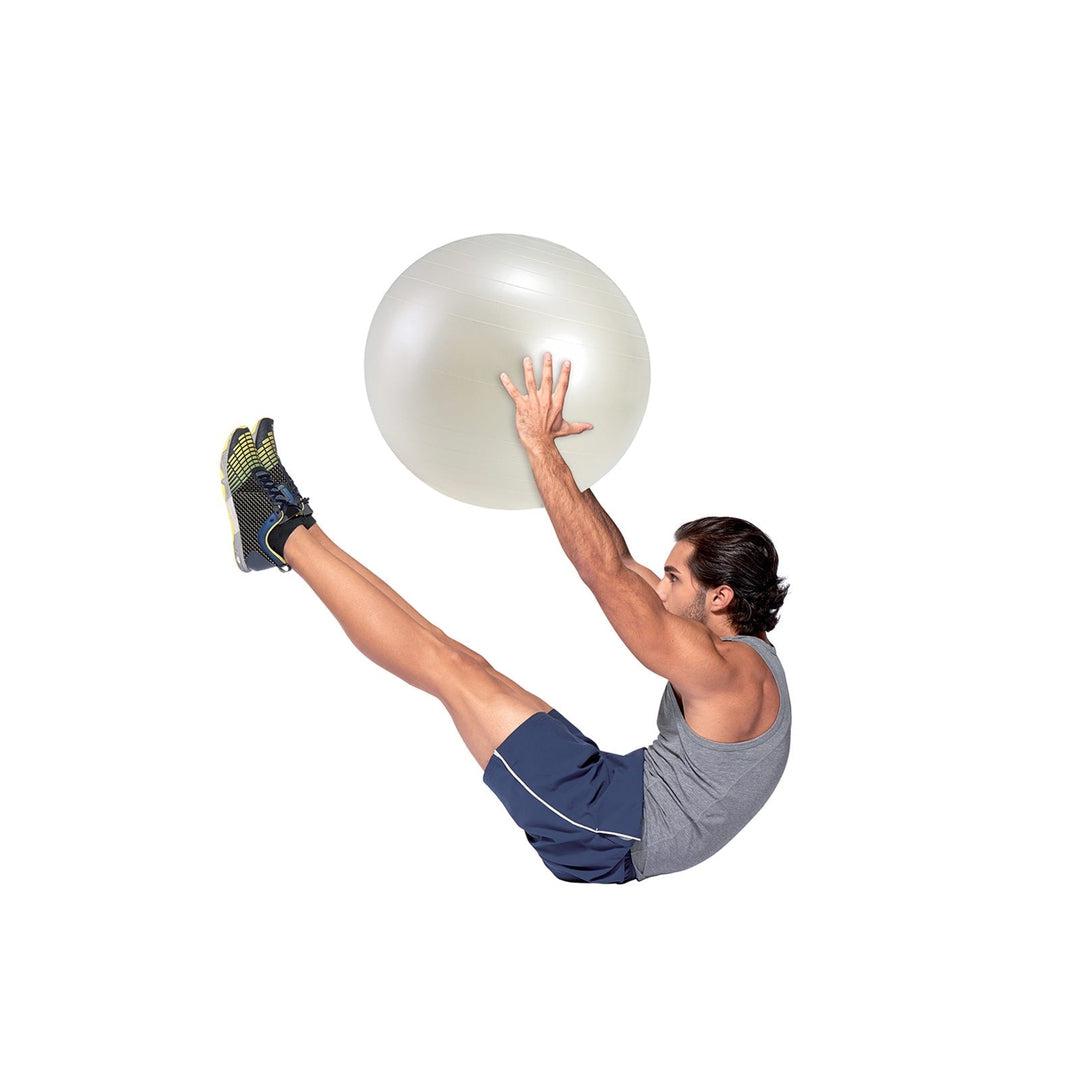 כדור פיזיו לבן פנינה במגוון גדלים Gymnic Fit-Ball BRQ – תמונה 4