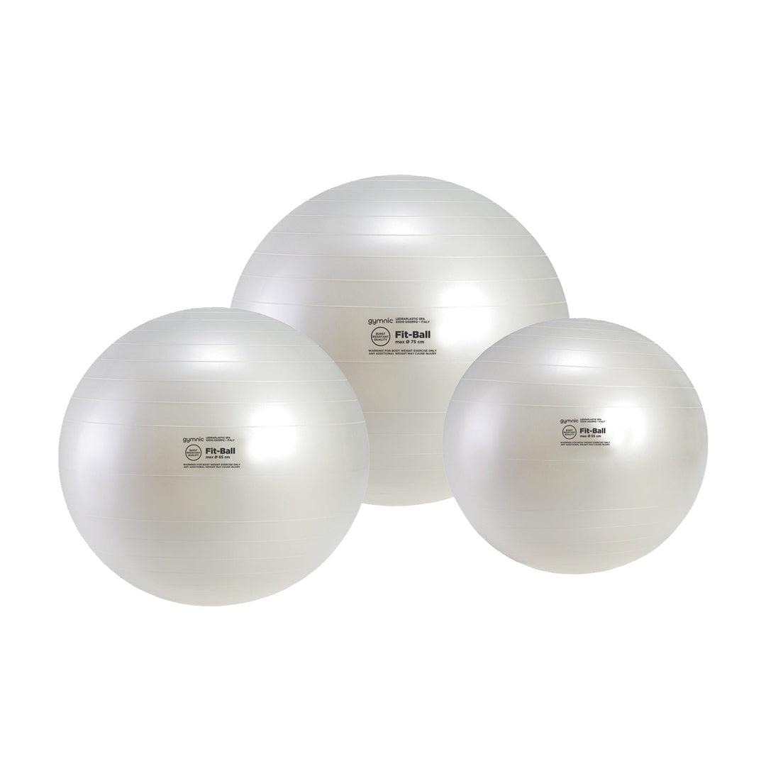 כדור פיזיו לבן פנינה במגוון גדלים Gymnic Fit-Ball BRQ – תמונה 5
