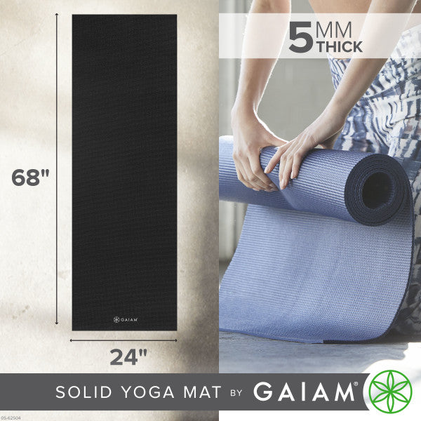 מזרן יוגה שחור 5 מ"מ SOLID COLOR BLACK – תמונה 4
