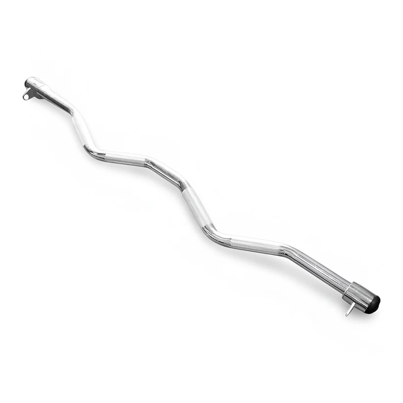 מוט פולי מתעקל עם חיבור כפול Dual Hook Curl Bar מראה צד ועל