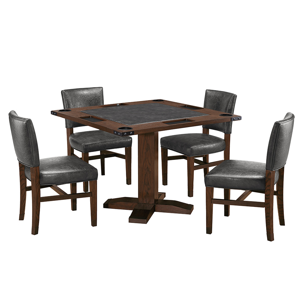 Legacy שולחן קלפים ושולחן אוכל מרובע דגם Rustic מעץ מאסיבי